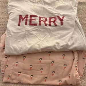 J. Crew Factory Merry Pajama Set - White and Pink